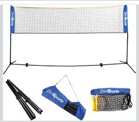 10ft Portable Badminton Net Tennis Net for Soccer, Pickleball, Kids Volleyball Indoor Adjustable Height 2.5ft to 5ft for Outdoor Court Backyard Beach 