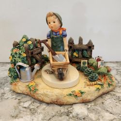 Hummel Goebel BOUNTIFUL GARDEN Musical Scape1071-D with #2011 LITTLE LANDSCAPER, New In Boxes