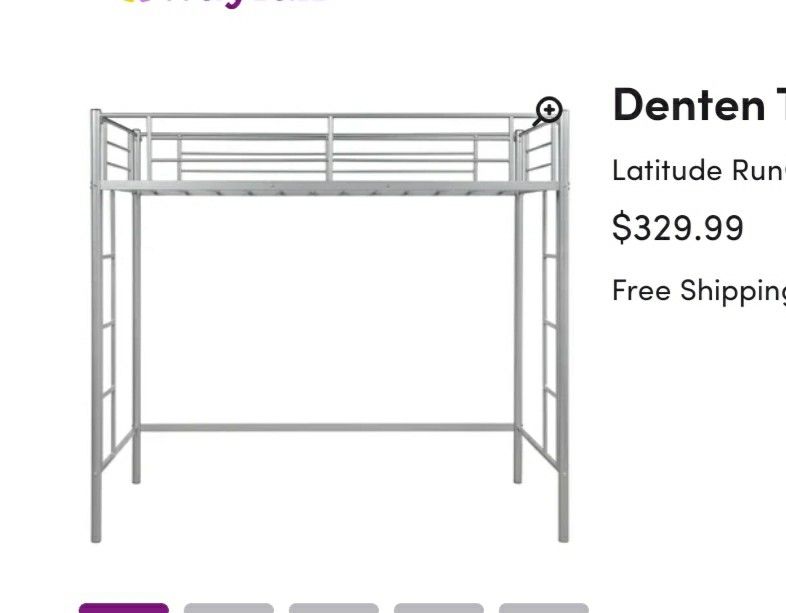 Metal loft twin bed