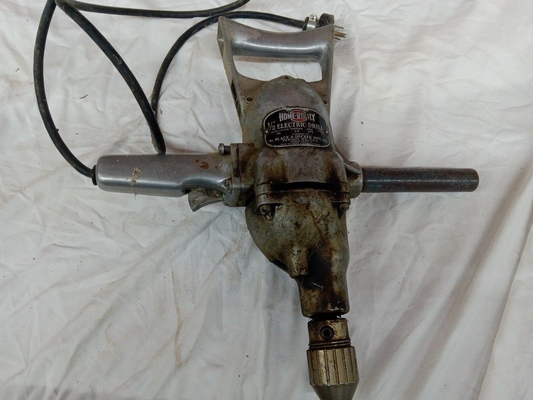 Vintage 1/2 Inch Black and Decker Drill