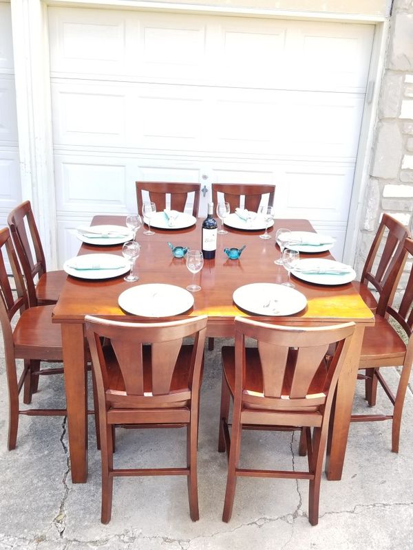 Counter Height Dining Table With 8 Chairs And Built In Erfly Counter Height Dining Table With 8 Chairs And Built In Erfly Leaf Extension For San Antonio Tx Offerup