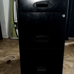 3 drawer black file cabinet $25