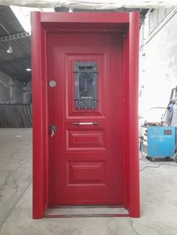 Red Security Door with Frame