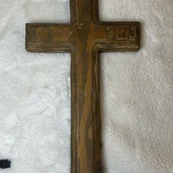 Hand-Carved Solid Wood Christian Cross