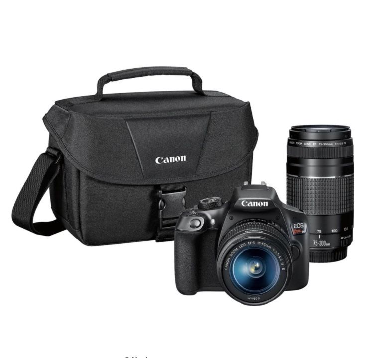 Canon DSLR Rebel T6 Camera with 2 lenses and bag