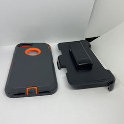 For IPhone 6, Iphone SE , IPhone 7/8 Gray With Orange Belt clip Case 