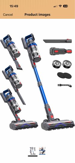 Cordless Vacuum Cleaner, 75Mins/55KPa/650W Freestanding Stick Vacuum Cleaners for Home