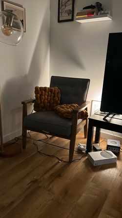 Vintage side chair with hand made pillows
