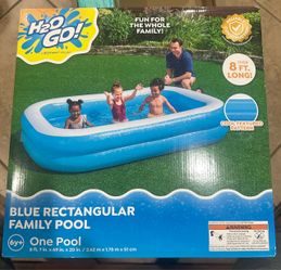 H2O Go Blue Rectangular Family Inflatable Pool