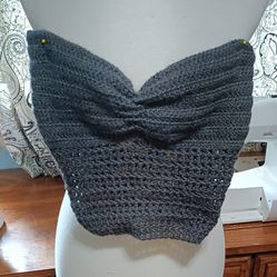 Grey Crochet Halter Top Xs-Xlargw