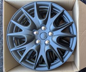 Set of 4 Matte Black 16-Inch Wheel Covers / Hubcaps - Like New 🔥💯