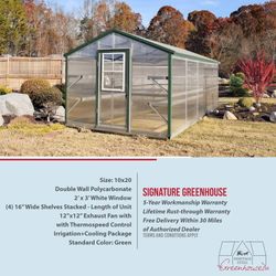  Grow All Year! 10’ x 20’ Signature Greenhouse ON SALE – Ends Dec 31!