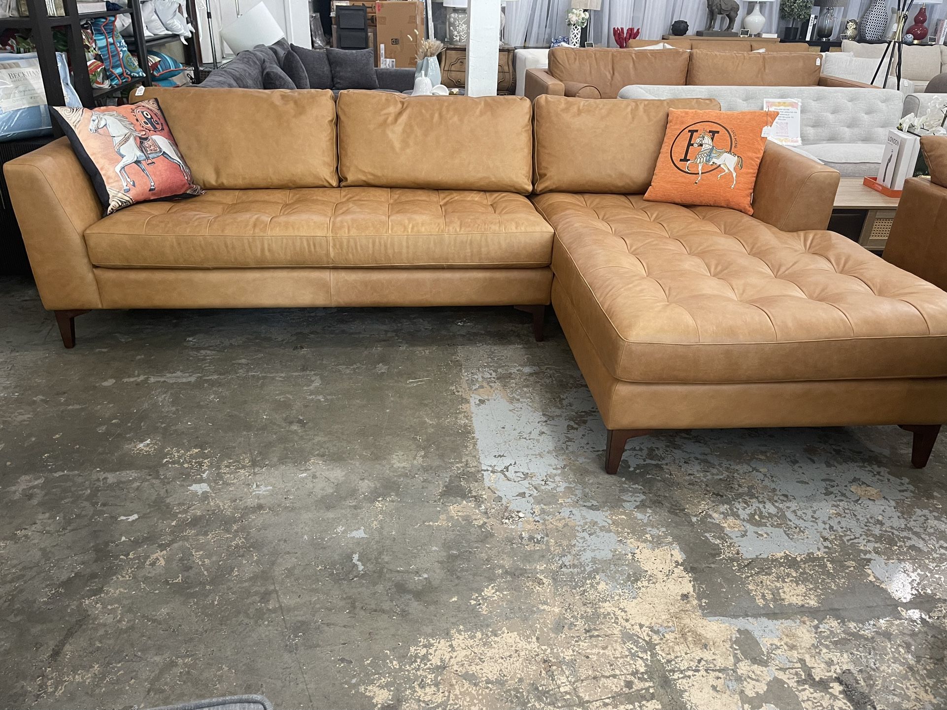 New Genuine Leather Sectional Sofa Delivery Available