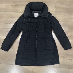 Moncler Flammette Hooded Long Down Coat