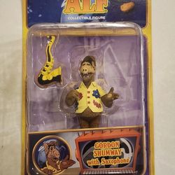 2023 NECA . ALF . GORDAN SHUMWAY WITH SAXOPHONE . 3.75 "  FIGURE .
