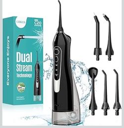 Brandnew ADA Accepted Water Dental Flosser Teeth Pick C20: Portable Cordless Oral Irrigator 300ML Rechargeable Travel Irrigation Cleaner IPX7 Waterpro