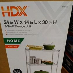 HDX Chrome 3-Shelf Storage Unit