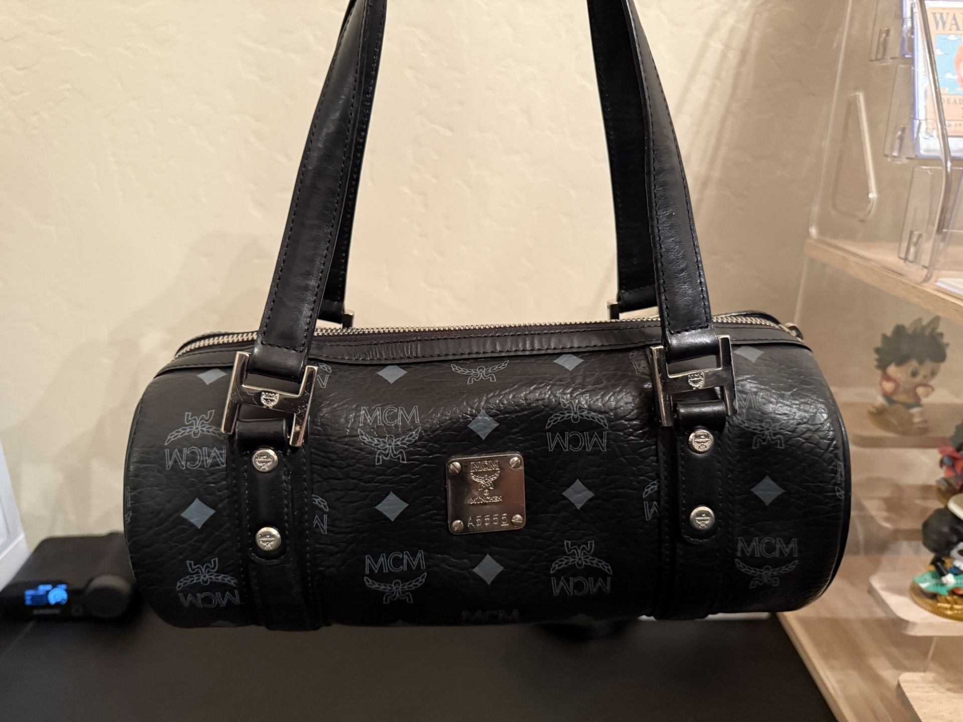 MCM Visetos Essential Barrel Bag Black A5555