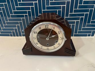 Vintage Wooden Mantel Clock a Classic Art Deco