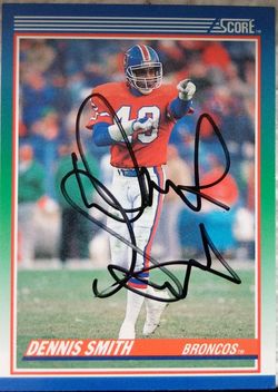 Autograph Denver Broncos Dennis Smith.