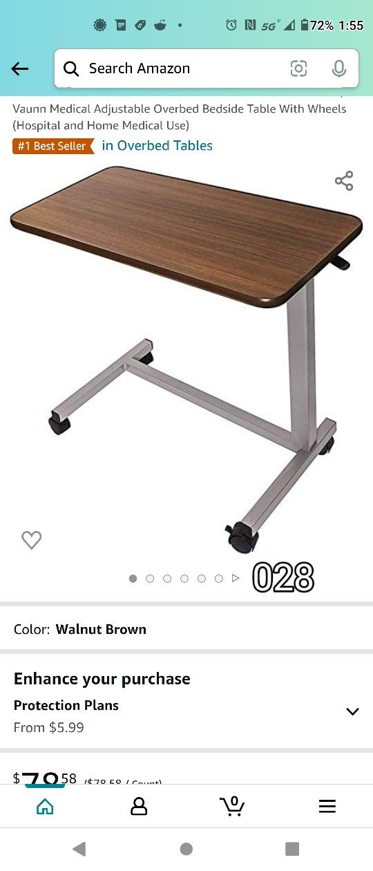 Vaunn Medical, Adjustable Over-The-Bed Table
