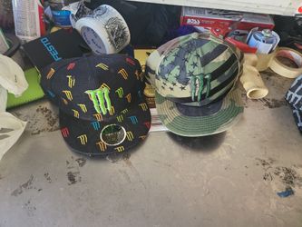 Monster Energy Snapback Hats – Set of 2 one fitted one adjustable