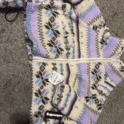 Purple Fur Crop Jacket