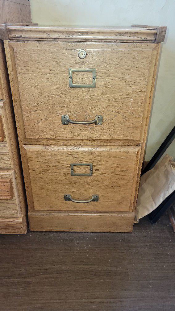 Oak Wood File Cabinet