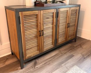 Industrial Wood and Metal Sideboard Cabinet