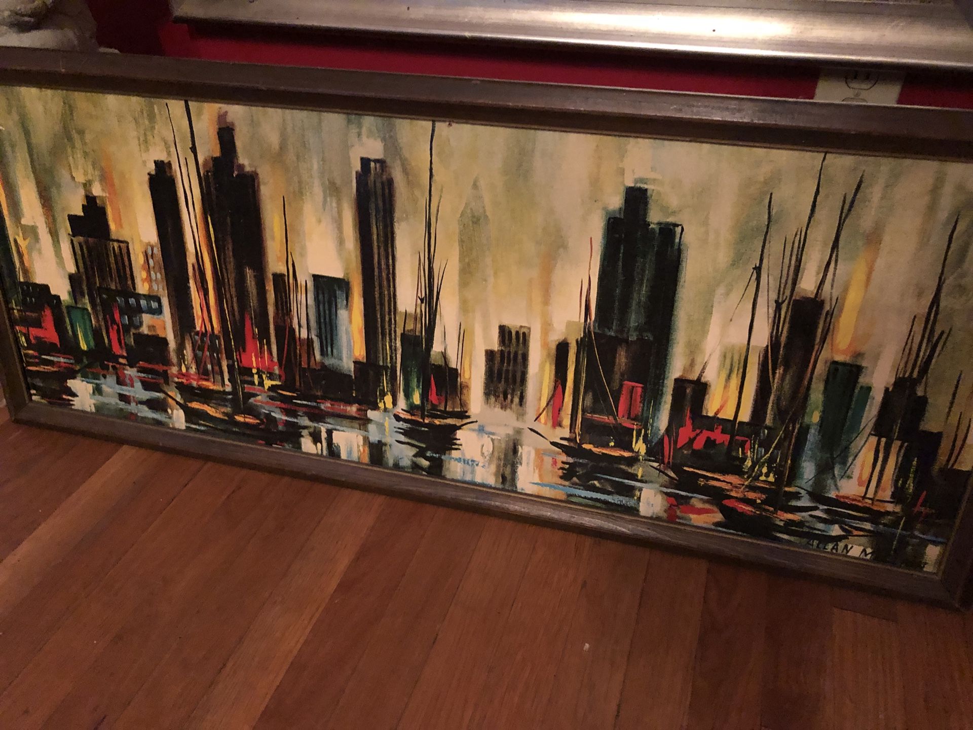 Vintage Allan McClain Chicago Merropolitan Harbor cityscape print