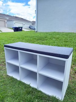 6-Cube Shoe Storage Bench / Organizer with Cushion