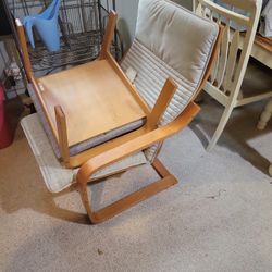 IKEA Poang Chair With Ottoman