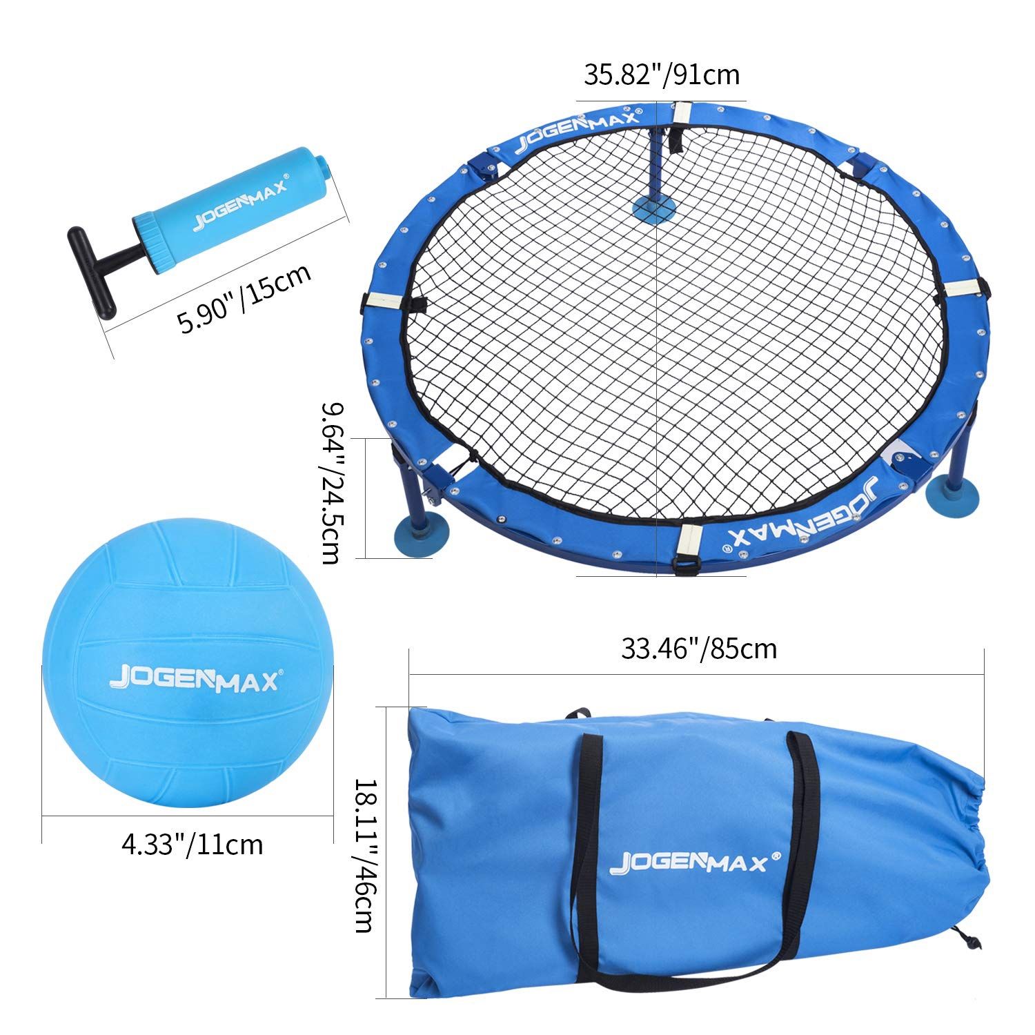 JOGENMAX Fully Foldable Outdoor Game Set, Includes 3 Balls