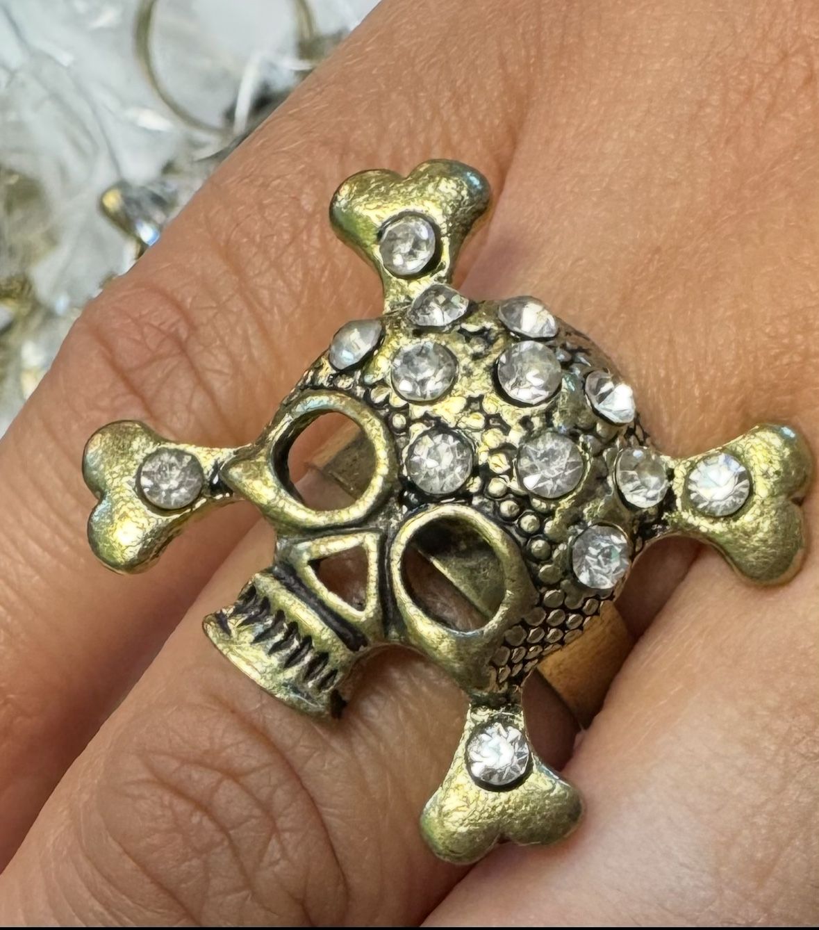 Skull and Crossbones Statement Ring