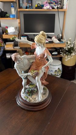 Vintage Figurine Sculpture Dancing Couple with Fruit