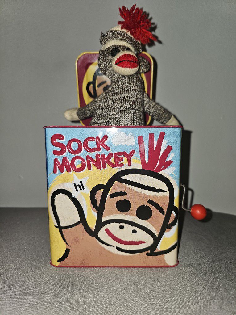 "Sock Monkey" Jack In The Box 