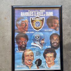 Vintage 1990 LA Raiders Poster From Stadium: Honors Raiders In The Hall Of Fame