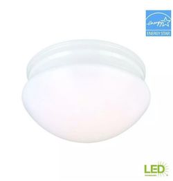 Commercial Electric 9 in. 60-Watt Equivalent White LED Mushroom Flush Mount