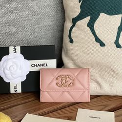 Chane1 Pink Wallet 24ss New 