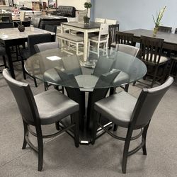 5PC Gray Dining Table Set