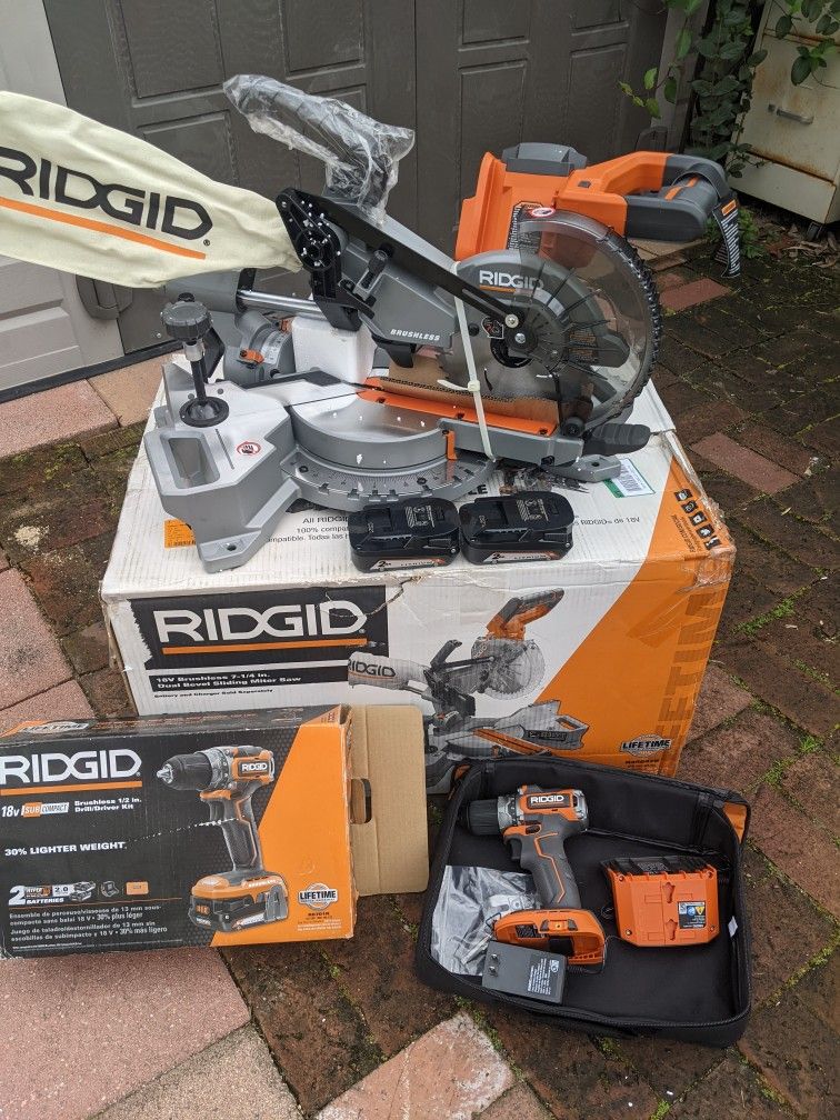 Ridgid 18v 7-1/4 Sliding Miter Saw Kit 