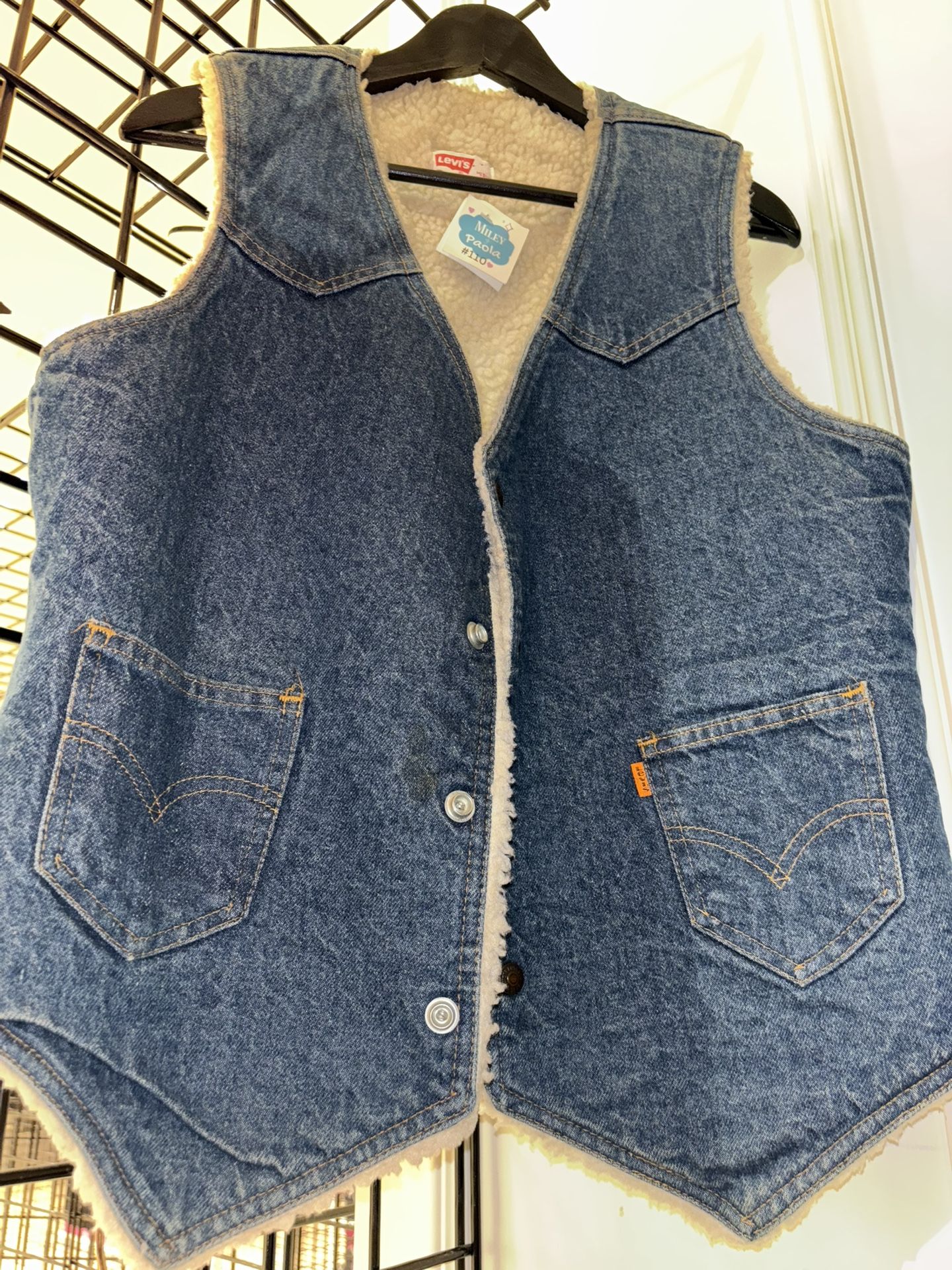 Vintage Levi’s Orange Tag Fur Denim Vest M