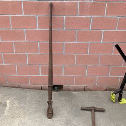 Vintage Antique Safety Wrench Railroad Rail Car Mover Moving Tool Wood Handle