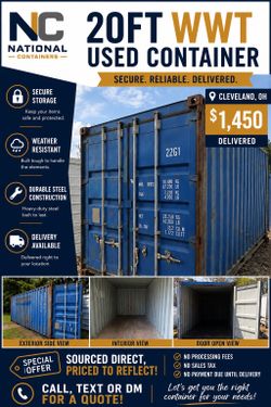 20FT Wind & Water Tight Shipping Container – Cleveland, OH