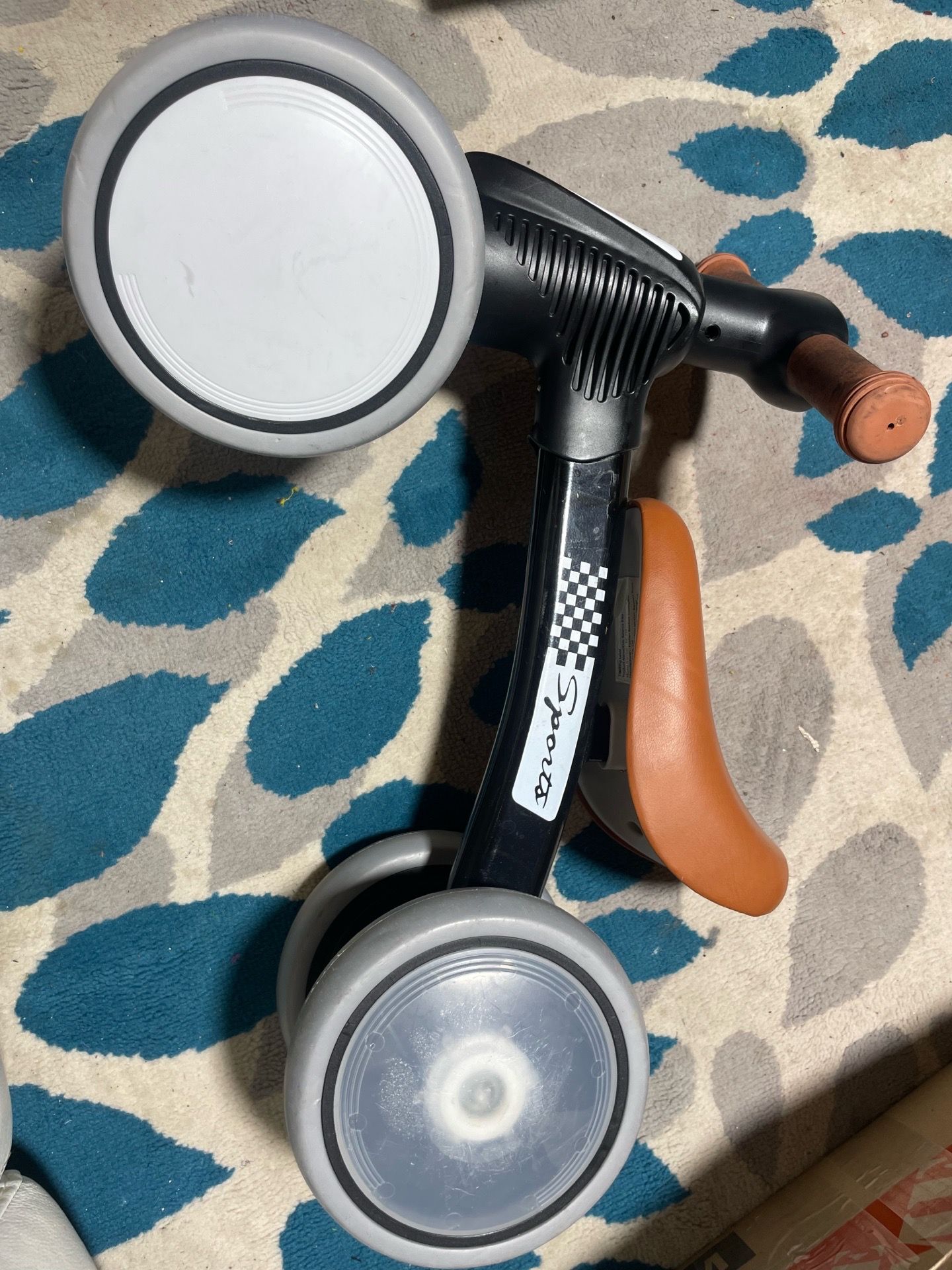 WETIFY toddler balance bike black and brown