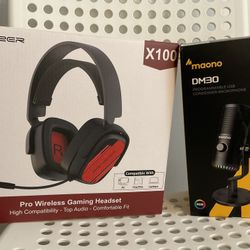 SENZER X100 Wireless Gaming Headset & Maono DM30 Microphone