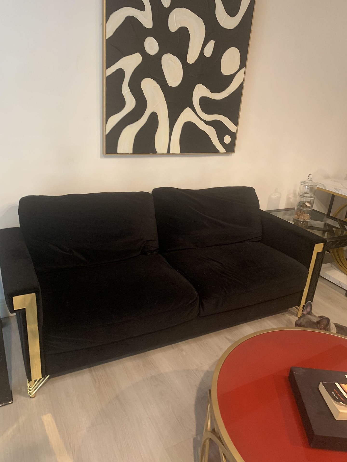 Black Velvet Sofa