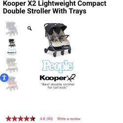 Joovy Kooper X2 Double Stroller New