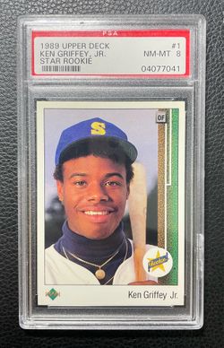 1989 Ken Griffey Jr. Upper Deck Star Rookie #1 Rookie Card. HOF PSA 8 NM-MT