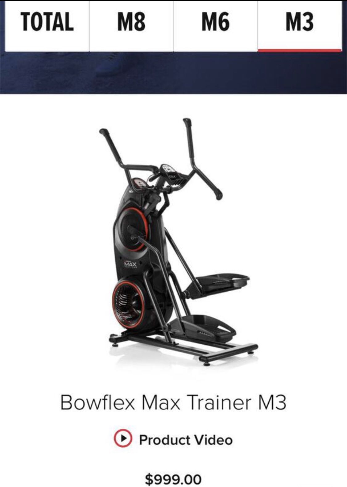 Bowflex Max Trainer M3 Elliptical